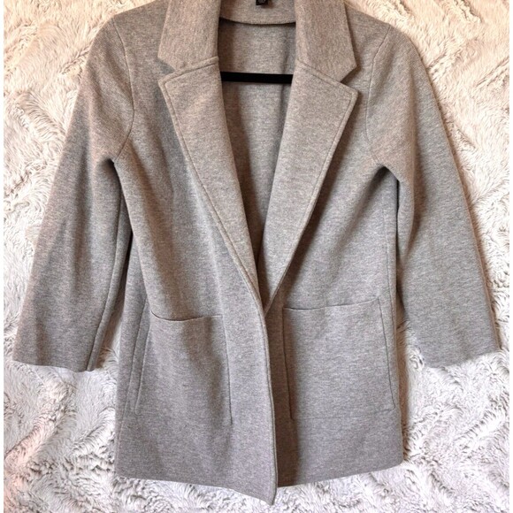J Crew Sweater Cardigan XS Merino Wool Blend Gray Stretch Knit‎ Pockets - Picture 2 of 11
